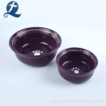 Wholesale Custom Round Dog Cat Dowl Ceramic Feeder